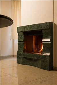 Verde Issorie Marble Fireplace Design