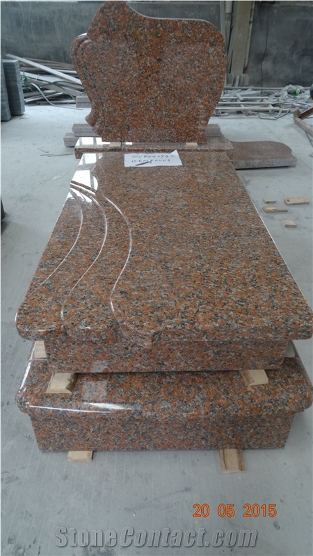G562 Red Granite Tombstone,Maple Leaf Red Tombstone,Red Granite Monument