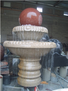 China G682 Granite Garden Water Features, Exterior Landscaping Stones Rolling Sphere Fountains, Outdoor Sculptured Fountain, Floating Ball Fountains with Stone Base