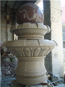 China G682 Granite Garden Water Features, Exterior Landscaping Stones Rolling Sphere Fountains, Outdoor Sculptured Round Marble Fountain, Floating Ball Fountains with Stone Base