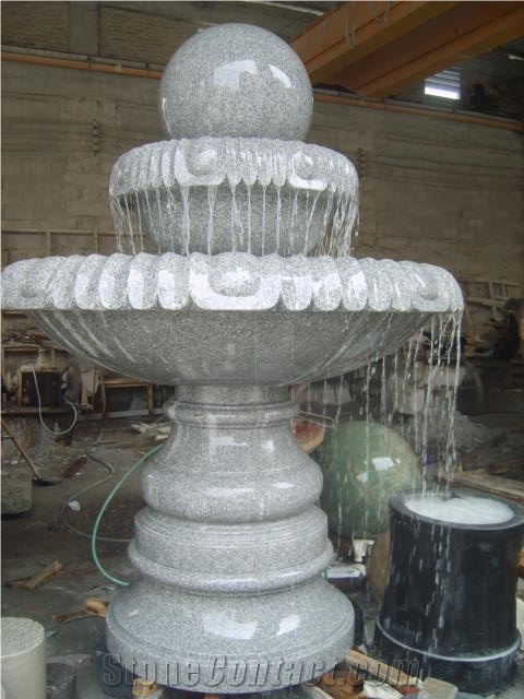 China Grey Granite Garden Water Features, Exterior Landscaping Stones Rolling Sphere Fountains, Outdoor Sculptured Fountain, Floating Ball Fountains with Stone Base