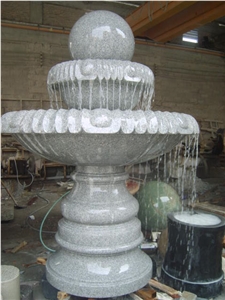 China Grey Granite Garden Water Features, Exterior Landscaping Stones Rolling Sphere Fountains, Outdoor Sculptured Fountain, Floating Ball Fountains with Stone Base