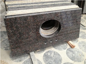 Imported Tan Brown Granite Bathroom Vanity Top, Custom Vanity Tops, Natural Stone Bath Tops, Bathroom Countertops, Bathroom Tops