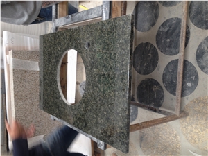 Imported Verde Ubatuba Granite Bathroom Vanity Top, Custom Vanity Tops, Natural Stone Bath Tops, Bathroom Countertops, Bathroom Top