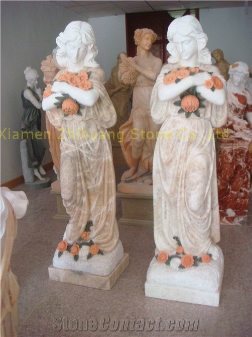 Multicolor Marble Sculpture Polished