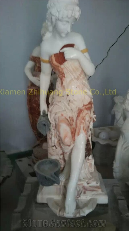 Multicolor Marble Sculpture, Woman Sculptures