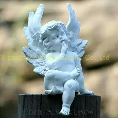 White Vein Marble Sculpture, Angel Sculptures