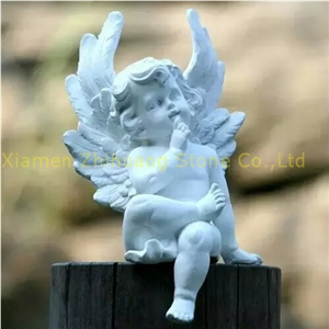 White Vein Marble Sculpture, Angel Sculptures
