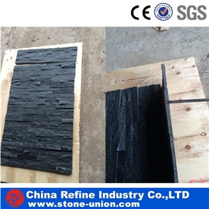 Black Artificial Stone Veneer, Culture Strip Stone For Wall Panel , Black Stone Wall Decoration,Interior Black Thin Stone Veneer,Outdoor Wall Panel