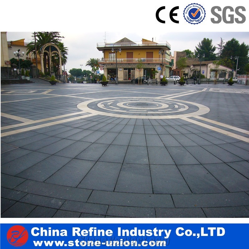 Black Basalt Floor Tile Hainan Black Basalt Tile & Slab , Bull Nose Stone Paver, Stone Basalt Garden Palisade, Polished Honed Flamed Cheap Basalt Tiles/ Walling/ Flooring