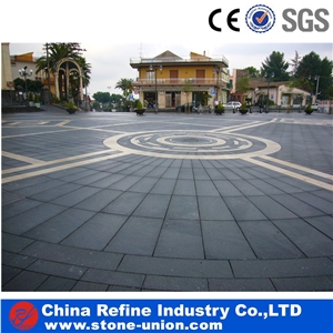 Black Basalt Floor Tile Hainan Black Basalt Tile & Slab , Bull Nose Stone Paver, Stone Basalt Garden Palisade, Polished Honed Flamed Cheap Basalt Tiles/ Walling/ Flooring