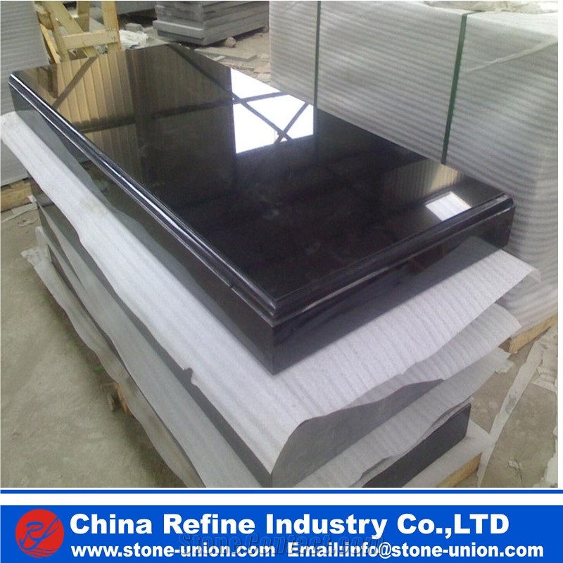 Black Galaxy Granite Gravestone Material, Cross Tombstone ,Double Tombstone