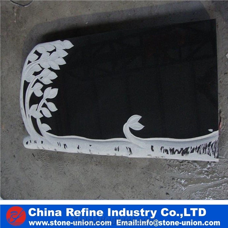 Black Galaxy Granite Gravestone Material, Cross Tombstone ,Double Tombstone