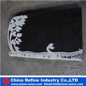 Black Galaxy Granite Gravestone Material, Cross Tombstone ,Double Tombstone