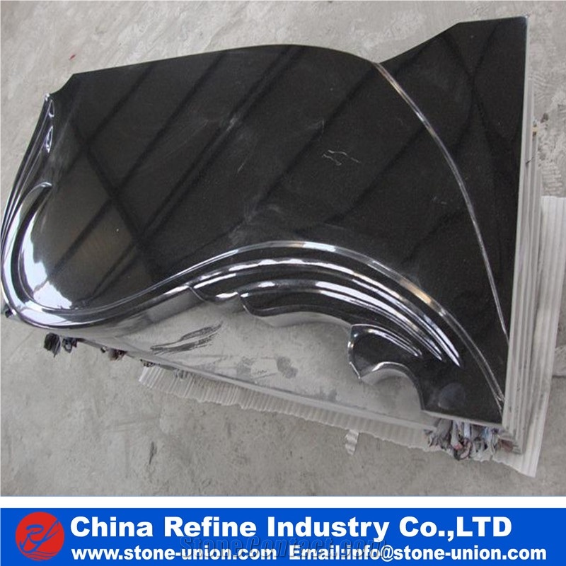 Black Granite Premium Monument with Special Modelling , Headstone Black,China Absolute Black Western Style Polished Monument & Tombstone
