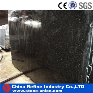 Black Granite with Golden Point Polished Finished , Black Granite Slab for Countertops, Mosaic, Exterior - Interior Wall and Floor Applications