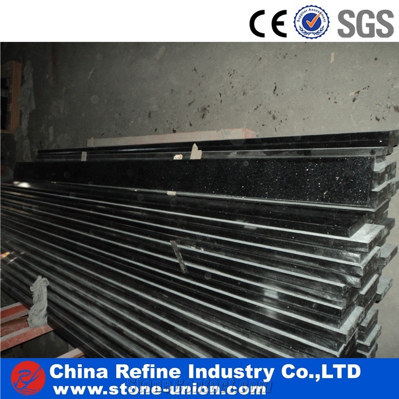 Black Granite with Golden Point Polished Finished , Black Granite Slab for Countertops, Mosaic, Exterior - Interior Wall and Floor Applications