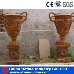 Black Marble Planter Pots, Modern Black Flower Pots, Flower Planter Stand & Garden Planters & Landscaping Planters