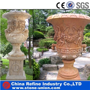 Black Marble Planter Pots, Modern Black Flower Pots, Flower Planter Stand & Garden Planters & Landscaping Planters