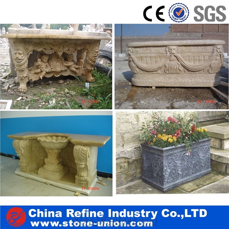 Black Marble Planter Pots, Modern Black Flower Pots, Flower Planter Stand & Garden Planters & Landscaping Planters