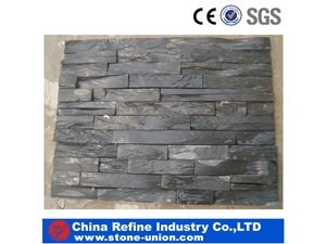 Black Quartzite Culture Stone Wall Panel,Popular Black Quartzite Culture Stone Stack Stone for Wall Cladding, Decoration