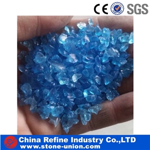 Blue Pebbles Glass Decoration,Blue Coarse Sand ,Colored Glass Sand,Glass Aggregates,Glass Pebble, Crushed Glass Chippings, Cheap Crushed Glass Stone