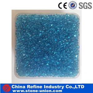 Blue Pebbles Glass Decoration,Blue Coarse Sand ,Colored Glass Sand,Glass Aggregates,Glass Pebble, Crushed Glass Chippings, Cheap Crushed Glass Stone