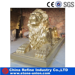 Bronze Golden Lion Statue , Garden Animal Sculpture,Outdoor Sculpture,Lion Bronze Statue from China for Decoration