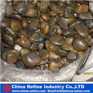 Brown Pebbles in Bulk with Vein, Polished River Stone Wholesale Cobblestone