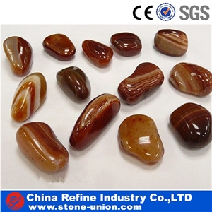 Brown Polished Carnelian High Quality , a Grade Agate Pebble Stone