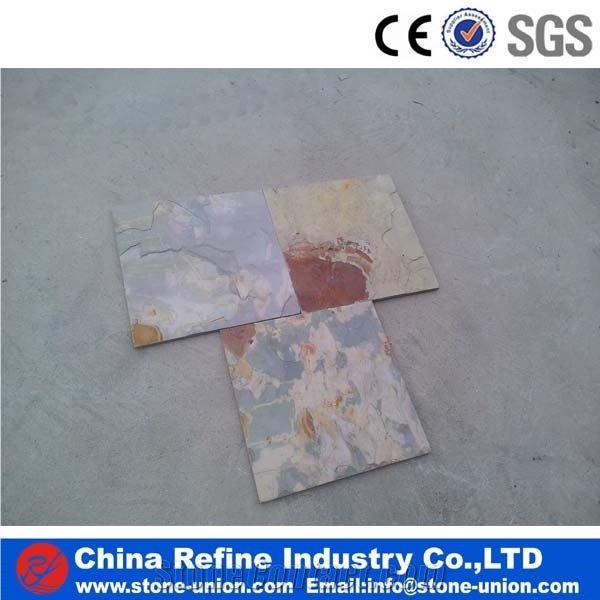 Cheaper Grey White Slate ,Mixed Colors Slate Tiles,Light Grey Slate Tile,Rusty Slate Wall Tiles ,Slate Floor Covering ,Slate Pattern on Mesh