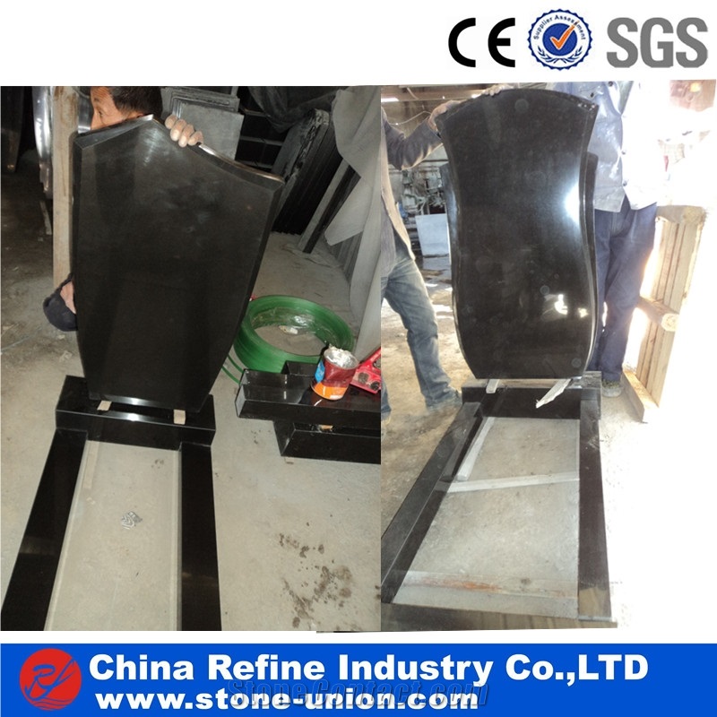 China Absolute Black Granite Monument & Tombstone,Black Classical Polished Monument , Monument Exporter