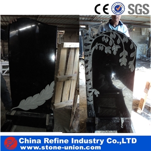 China Absolute Black Granite Monument & Tombstone,Black Classical Polished Monument , Monument Exporter