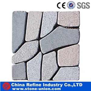 China Granite Pavers Paving Stone Mesh,China Grey Granite Cobble Stone,Patio Walkway Driving Terrace Pavers,Floor Paving,Cobblestone for Landscaping