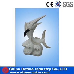 China White Marble Fish Sculpture for Decoration,Handcarved Sculptures,Animal Statues,Handcarved Animal Sculptures,Handcarved Garden Statues