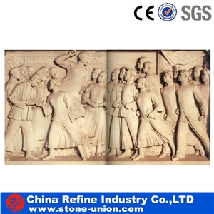 China Yellow Limestone Humen Beings Relief Carving , Yellow Wall Relief Sculpture,Engraving Ideas,Relief Design,Beige Limestone Relief & Etching, Wall Reliefs, China Limestone Reliefs