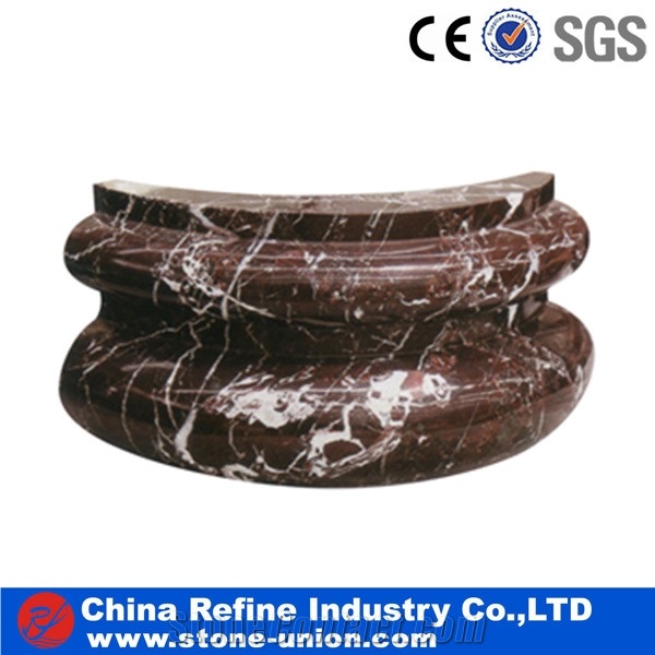 China Yellow Marble Column Base for Decorative,Sculptured Roman Columns & Exterior Landscaping Stones Column Tops & Bases
