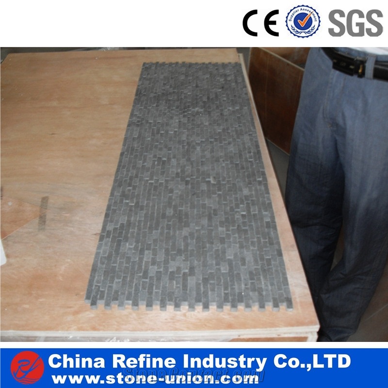 Competitive Price Of Honed Black Basalt Wall Tile , Interior Basalt Wall Panel , Basalt Mosaic Wall Cladding , Basalt Tiles
