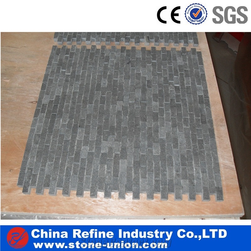 Competitive Price Of Honed Black Basalt Wall Tile , Interior Basalt Wall Panel , Basalt Mosaic Wall Cladding , Basalt Tiles