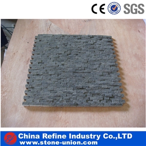Competitive Price Of Honed Black Basalt Wall Tile , Interior Basalt Wall Panel , Basalt Mosaic Wall Cladding , Basalt Tiles