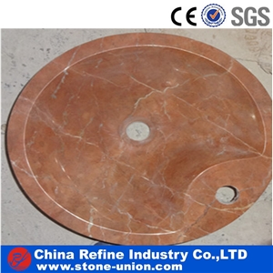 Coral Red Basin for Your Bathroom Decoration , China Coral Red Marble Sinks