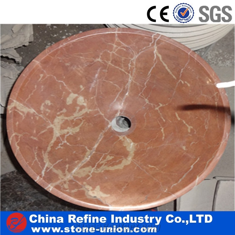 Coral Red Basin for Your Bathroom Decoration , China Coral Red Marble Sinks