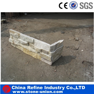 Culture Stone Wall Tile Corner&Exterior Wall Stone,Slate Ledgestone Wall Panels,Gold Beige Ledger Stone Backsplash