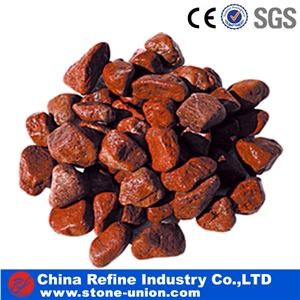 Decorative Rose Red Tumbled Garden Pebbles, Red River Stone in Bulk, Cobble Stone Tumbled Finished