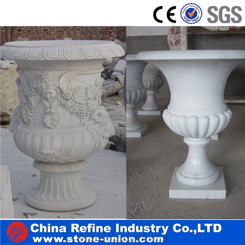 Decorative Stone Garden Flower Pot for Garden Hot Sale , Natural Outdoor Granite Flower Pot Stone Garden Flower Pot
