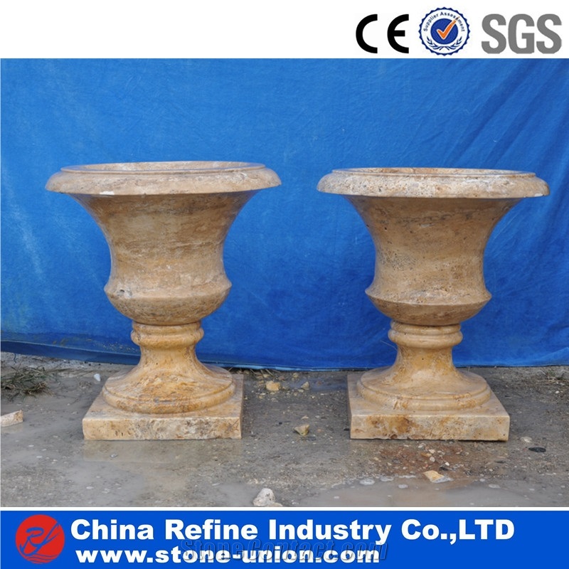 Decorative Stone Garden Flower Pot for Garden Hot Sale , Natural Outdoor Granite Flower Pot Stone Garden Flower Pot
