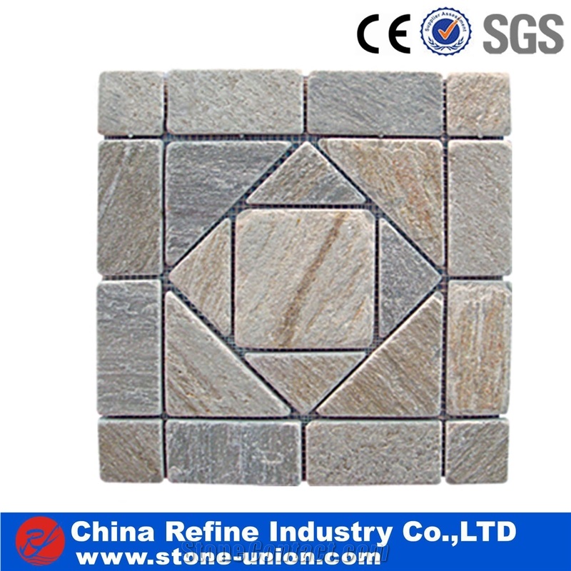 Different Shape Colorful Slate Mosaic Factory Price, Mosaic Pattern