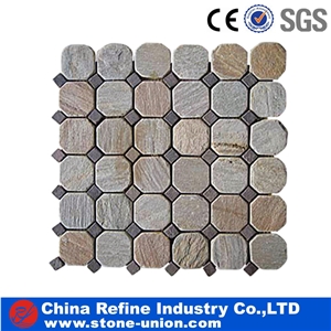 Different Shape Colorful Slate Mosaic Factory Price, Mosaic Pattern
