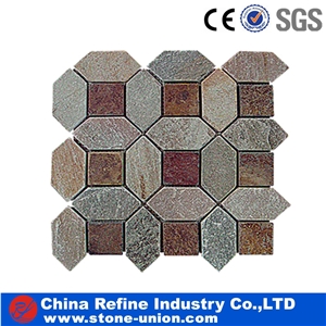 Different Shape Colorful Slate Mosaic Factory Price, Mosaic Pattern