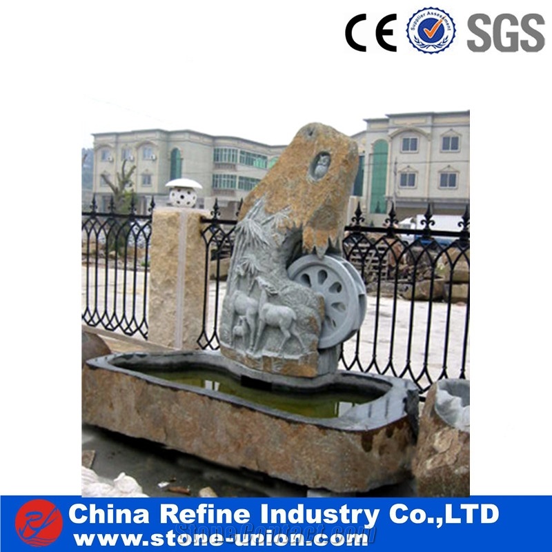 Exterior Granite Rolling Sphere Fountains, Sculptured Fountains with Factory Price,Handcarved Exterior Fountains for Garden Decoration,Small Style Garden Water Fountain